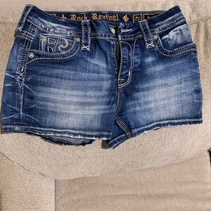Rock Revival Dark Blue Jean Shorts